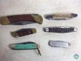 Lot of 6 Pocket Knives Includes Schrade, Sabre, Wild Boar +