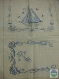 1930's Needlepoint Sailboat Cloth
