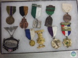 Lot of 10 Various Medals in Collector Display box