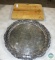 Baroque Silver Tray & Wood Cutting Board