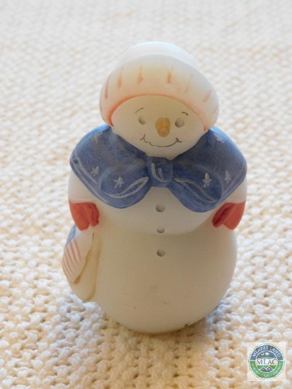 Fenton Glass Handpainted Snowman lady