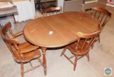 Wood Dining Table w/ 2 Leaf's & 4 Chairs
