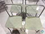 4 Art Deco Chairs - Metal & Vinyl