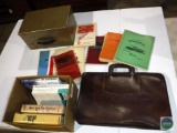Lot of Books, Briefcase & Cash Box