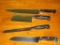 Lot of 4 JA Henckels Knives Butcher, French, Chef, & Bread