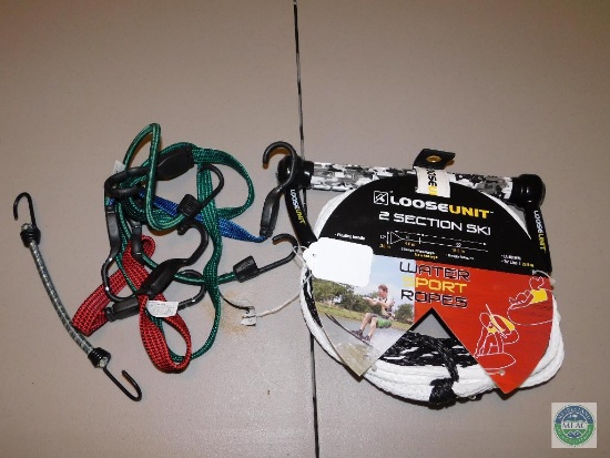 New Loose Unit 75' Ski Rope & Bungee Straps