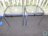 Lot of 2 Metal & Glass Side Tables