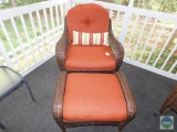 Better Homes Indoor Outdoor Wicker Chair with Cushion & Matching Ottoman