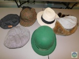 Lot of Men's Hats Racoon, Paperboy Hats, & More