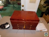 Quality Importers Large Humidor with Contents plus Meerschaum pipe and case