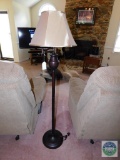 Bronze Finish Floor Lamp with Taupe Shade