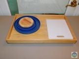 Wood Lap Tray, Cutting Boards, and Small Trays Lot
