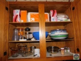 Contents of Kitchen Cabinets; Glasses, bowls, and Paper Goods
