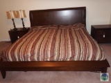 Home Elegance Wood King Size Sleigh Style Bed