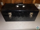 Black Metal Tool box with Contents