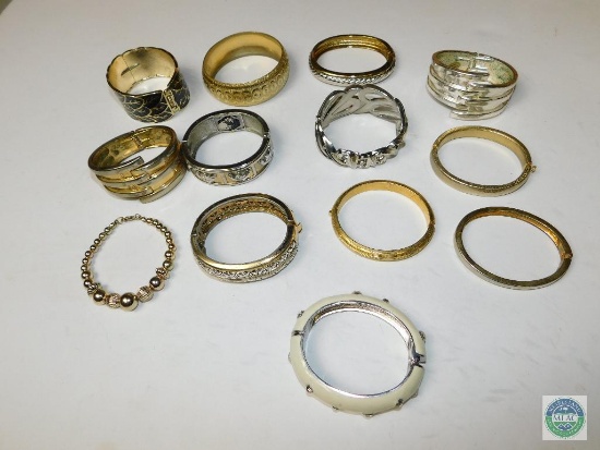 Lot of Vintage "Clamper" Cuff Bracelets & 1 Cuff Watch