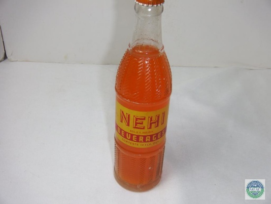 Nehi Orange Soda 12 oz Clear Ribbed Glass Full