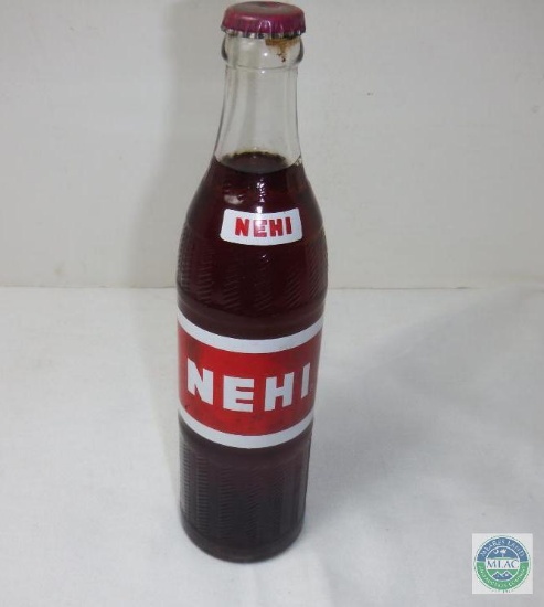 Nehi Grape Soda 12 oz Clear Ribbed Glass Full