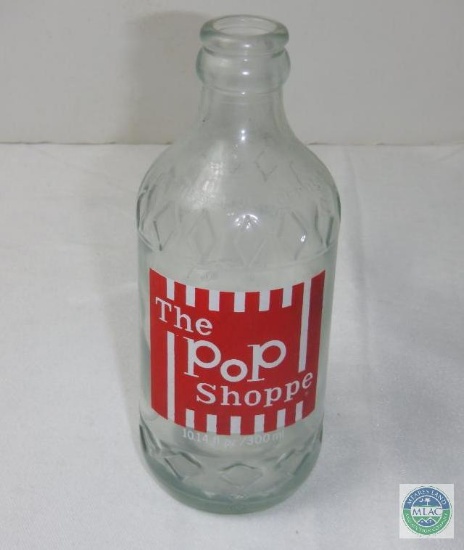 The Pop Shoppe 10 oz. Clear Glass Bottle Empty