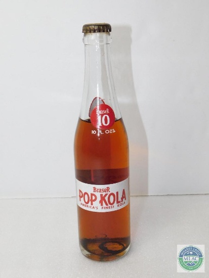 Braser Pop Kola 10 oz Bottle Full