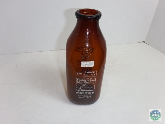 Universal M.B.S. "New Amber Glass Bottle" 1 Quart Glass Jar