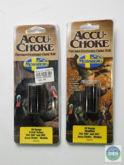 2 New Accu-Choke Mossberg 20 Gauge Choke Tubes