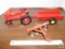 Farmall Cast Iron Tractor with Box Trailer & Plow set