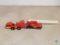 Hot Wheels Fire Truck & Matchbox Fire Ladder Trailer