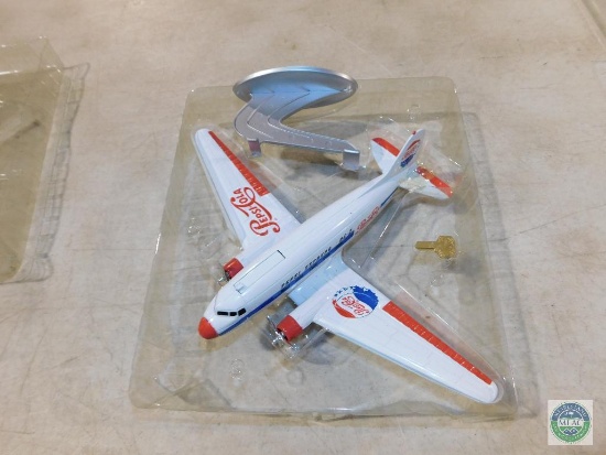 Pepsi Express DC-3 Die Cast Plane with Stand 8" Long