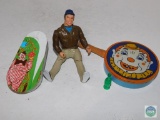 A-Team Murdock Action Figure & 2 Tin Clown Noise makers