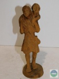 Wood Carved Statue Man Carrying Lamb 9