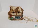 Ceramic The Village Market Little Town Christmas House with Light