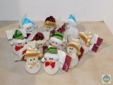 Lot of 10 Light Up Snowmen Christmas Ornaments Unused with Tags