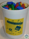 Lot of Connecting Swing Blocks - Large Lego Style in 1 Gallon Bucket