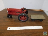 Hubley Cast Iron Tractor with Flatbed Trailer