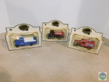 Lot of 3 Chevron Die Cast Cars Announcer Car, Farm Truck, and Gas Truck