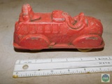 Hard Rubber Mickey Mouse Firetruck Approx. 7