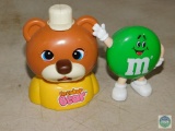 Tomy Breakup Bear & Green M&M Plastic figure