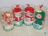 Lot of 4 Precious Moments Poseable Holiday Ornaments New