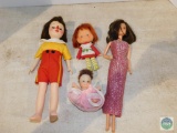 Lot of Dolls - Barbie, Effanbee Clown Doll, Strawberry Shortcake