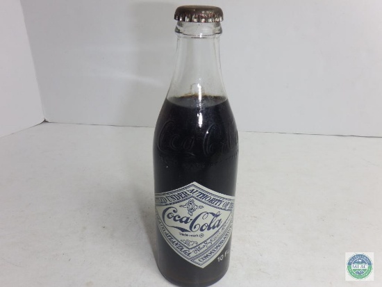 Coca-Cola Full Bottle 10 oz 75th Anniversary 1900-1975 Atlanta Coca-Cola Bottling Co