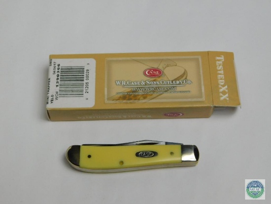 Case #00029 Mini Trapper Knife in Yellow 3207 CV Blade