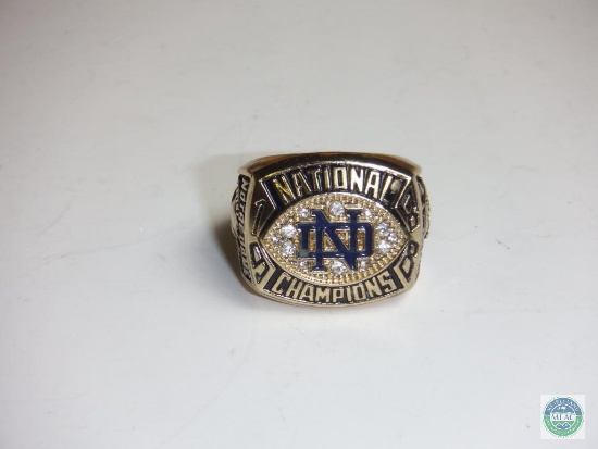 National Champions Notre Dame Gold tone Ring Holtz