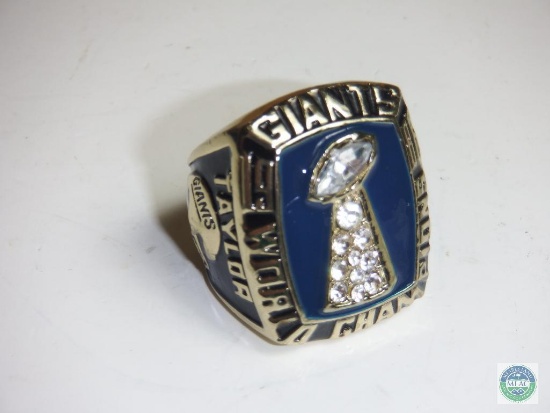 World Champions Superbowl New York Giants Gold tone Ring Taylor