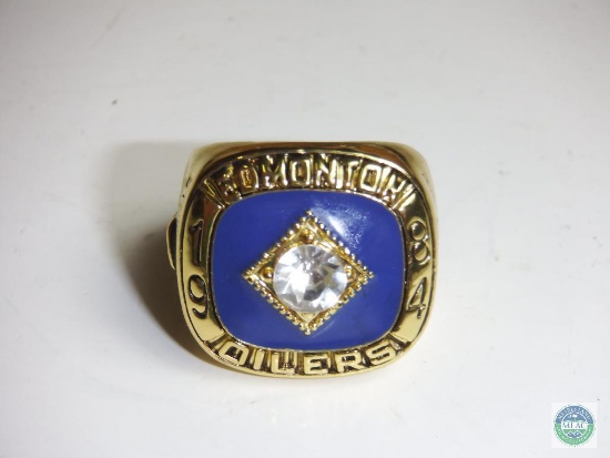 Stanley Cup Champions Gold tone Ring 1984 Edmonton Oilers