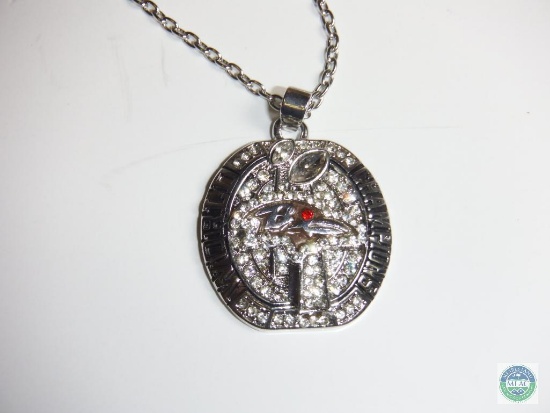 World Champions Baltimore Ravens Silver Tone Necklace & Pendant Charm