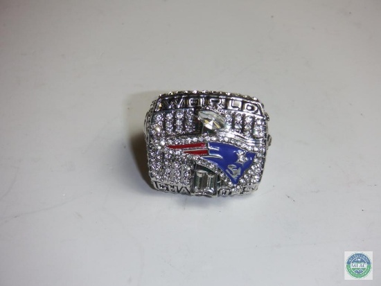 World Champions New England Patriots Silver tone Tom Brady Ring 2001