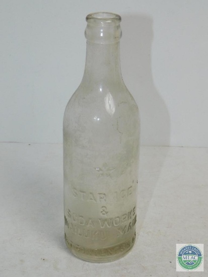 Star Ice Soda Works Wailuku Maui Clear Glass Bottle