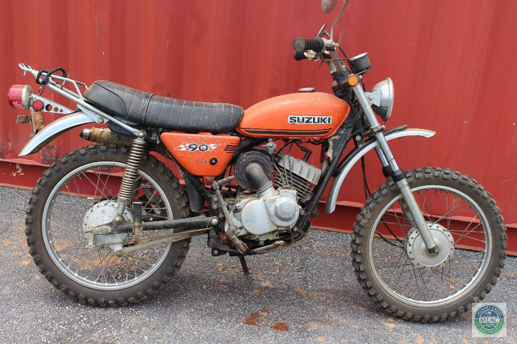 Orange Suzuki 90 motorcycle (with title) | Proxibid