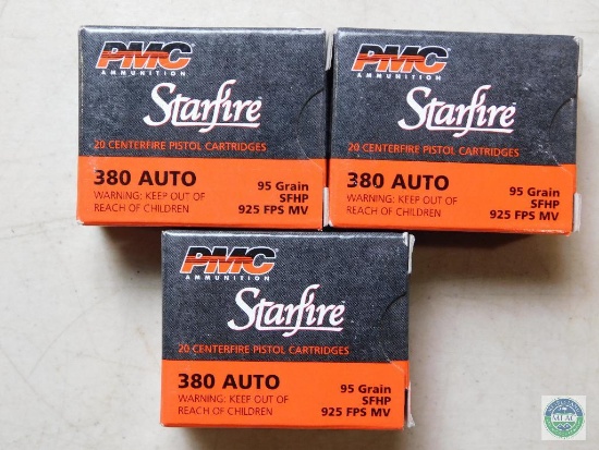 60 Rounds PMC Starfire 380 ACP Hollow Point Ammo